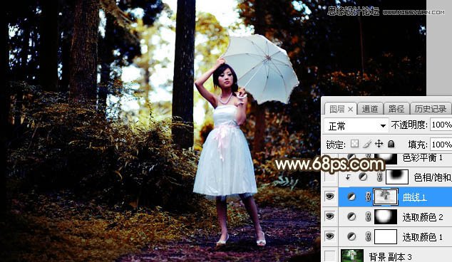Photoshop给外景果子照片添加夕阳美景效果