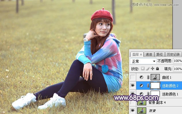 Photoshop给草地女孩添加甜美逆光效果图