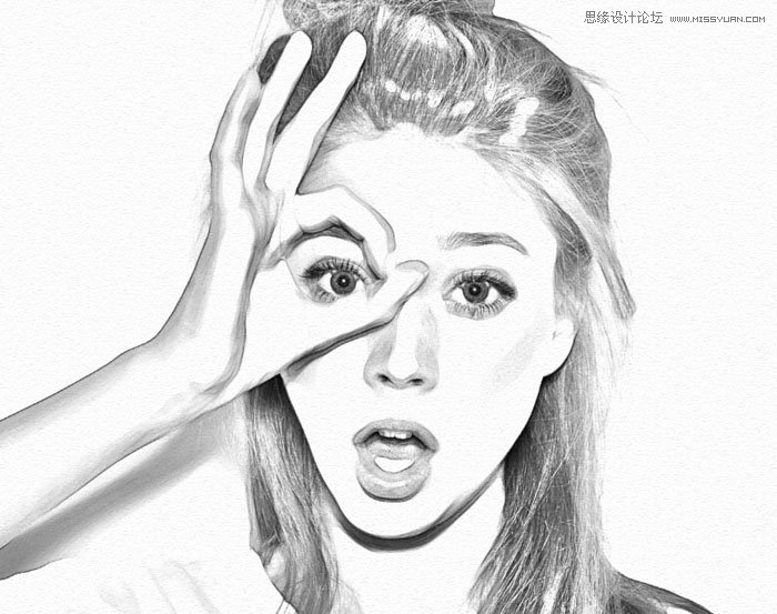 photoshop调出人像后期经典的素描效果