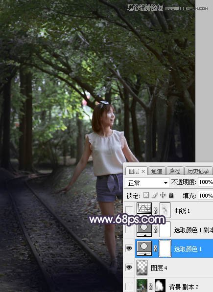 PS美化给森林中的女孩添加橙色逆光效果教程