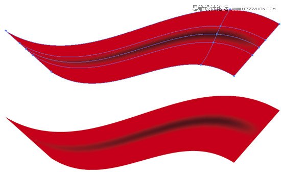 Illustrator绘制简单的逼真红绸缎教程,PS教程,