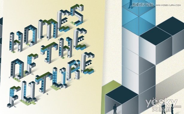 Illustrator绘制矢量三维字体组合<a href=/photoshop/texiao/ target=_blank class=infotextkey>特效</a>,PS教程,