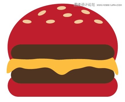 Illustrator设计时尚简洁风格的汉堡包图标,PS教程,