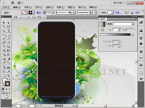 Illustrator CS5教程:巧用渐变填充设计手机广告,PS教程,
