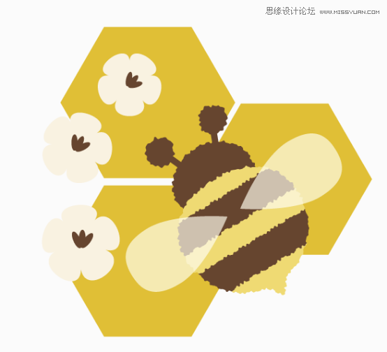 Illustrator绘制抽象风格的小蜜蜂效果,PS教程,