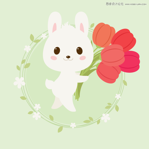 <a href=/design/illustrator/ target=_blank class=infotextkey>Illustrator</a>绘制春季抱着花朵的小兔子,PS<a href=/photoshop/ target=_blank class=infotextkey>教程</a>,