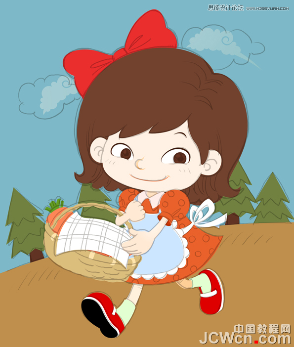 Illustrator制作可爱时尚的卡通小女孩,PS教程,