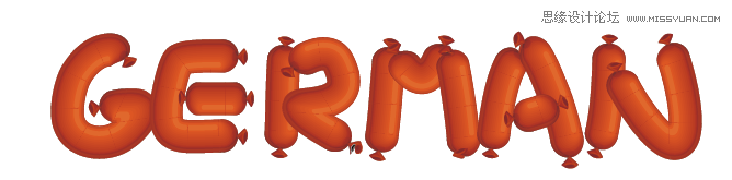 <a href=/design/illustrator/ target=_blank class=infotextkey>Illustrator</a>制作可爱的香肠艺术字教程,PS教程,