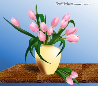 Illustrator使用渐变网格工具绘制漂亮郁金香,PS教程,