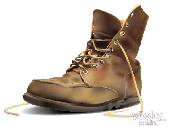 Illustrator渐变网格打造老爸的旧皮靴_天极<a href=/design/ target=_blank class=infotextkey>设计</a>软件整理