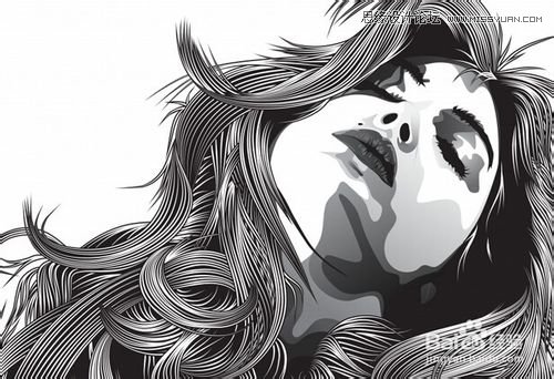 Illustrator绘制逼真的美女头发教程,PS教程,