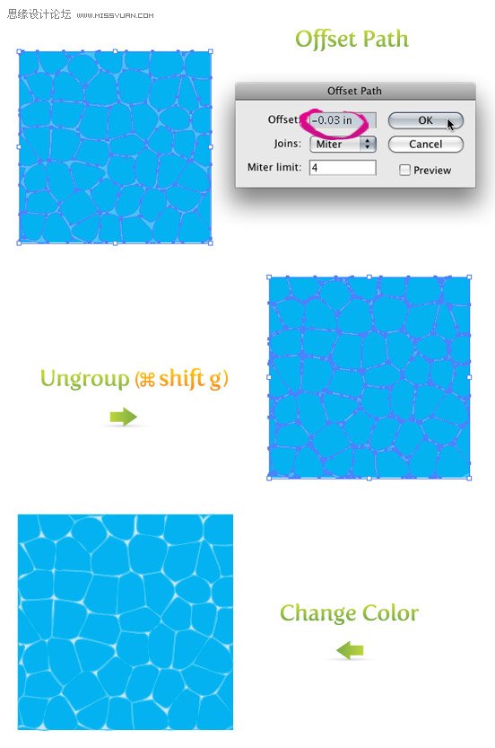 Illustrator创建水波纹纹理教程,PS教程,