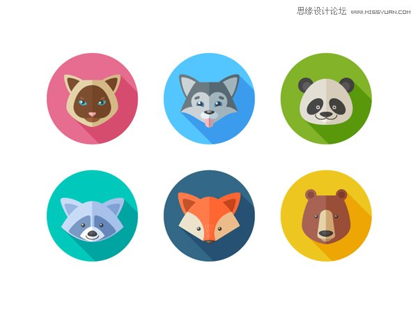 <a href=/design/illustrator/ target=_blank class=infotextkey>Illustrator</a>绘制扁平化风格的卡通动物肖像,PS教程,