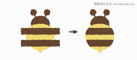 Illustrator绘制抽象风格的小蜜蜂效果,PS教程,