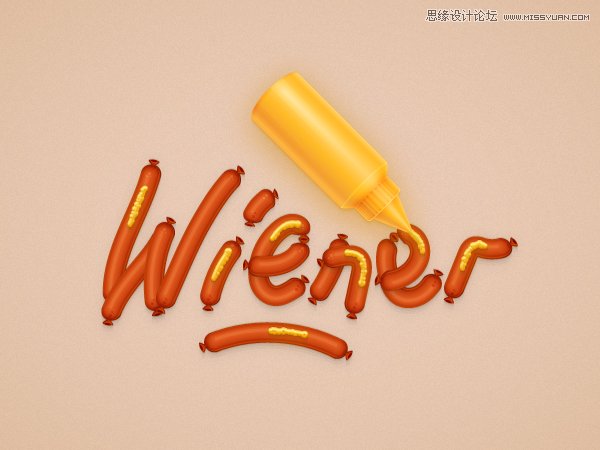 <a href=/design/illustrator/ target=_blank class=infotextkey>Illustrator</a>制作可爱有趣的小烤肠文字效果,PS教程,