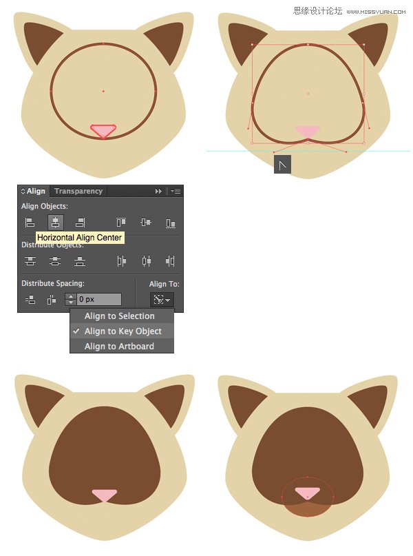Illustrator绘制扁平化风格的卡通动物肖像,PS教程,