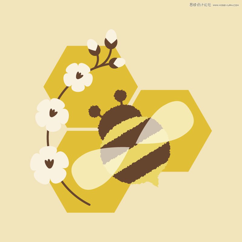 <a href=/design/illustrator/ target=_blank class=infotextkey>Illustrator</a>绘制抽象风格的小蜜蜂效果,PS<a href=/photoshop/ target=_blank class=infotextkey>教程</a>,