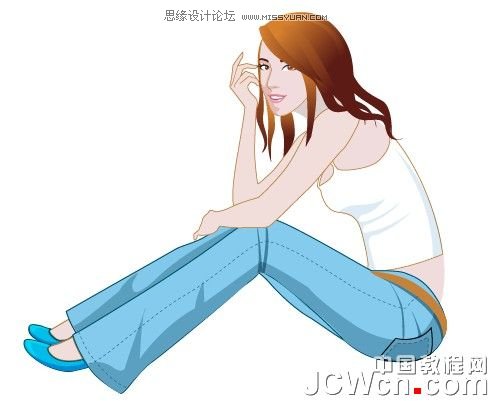 Illustrator插画人物系列之清纯美女的绘制,PS教程,