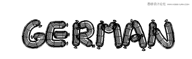 Illustrator制作可爱的香肠艺术字教程,PS教程,